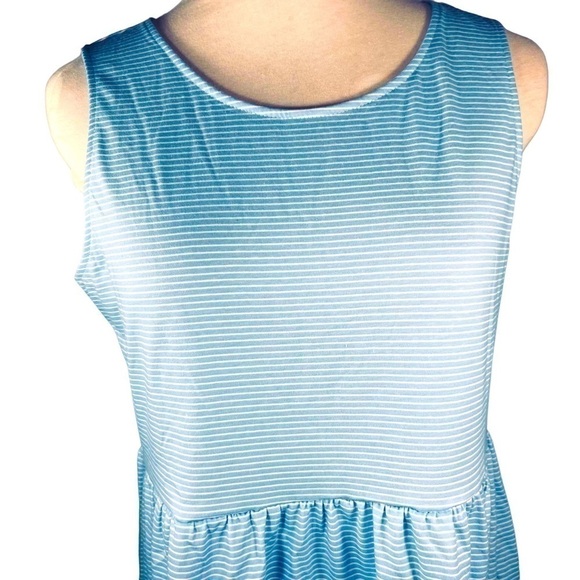 LOVE,FIRE baby doll dress tiered sleeveless a-line striped blue white size XL - Picture 6 of 15